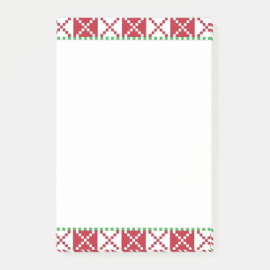 Red, white, green Latvian Latgale Ethnic Folk art Post-it Notes