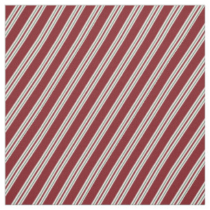 Red White Green Stripes Fabric