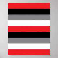 Red White Grey Black Horizontal Stripe Pattern
