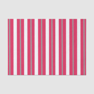 Red White Grey Stripes Tissue Paper