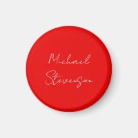 Red White Handwritten Minimalist Your Name