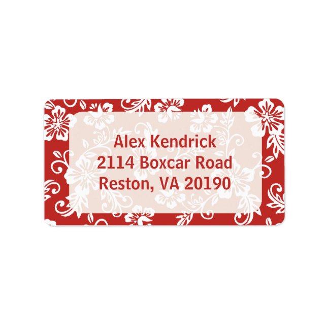 Red/White Hawaiian Address Labels (Front)