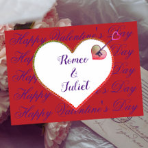 Red White Heart Love Elegant Modern Valentines Day