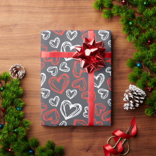 Red & White Heart Wrapping Paper