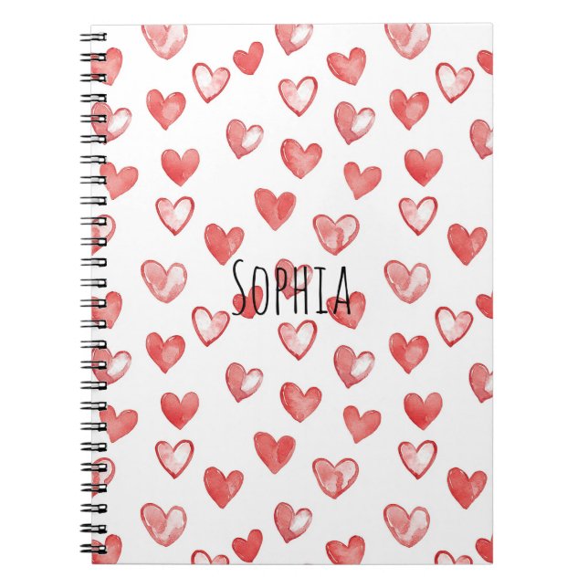 Red White Hearts Notebook (Front)