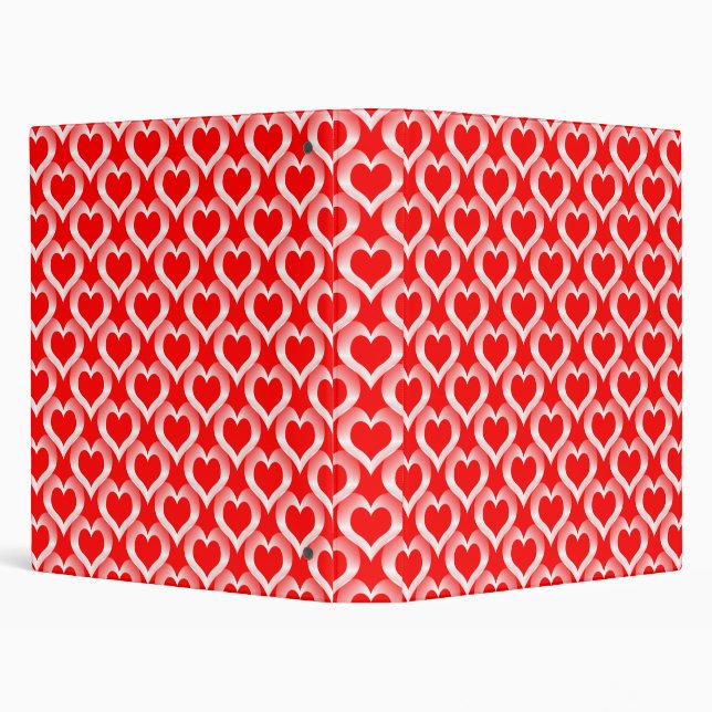 Red White Hearts Pattern Binder (Background)