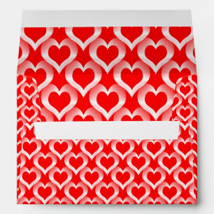 Red White Hearts Pattern Envelope