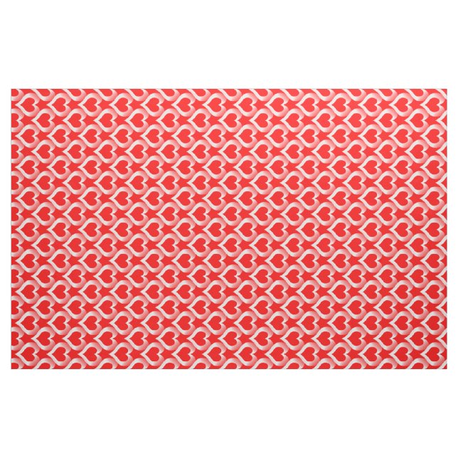 Red White Hearts Pattern Fabric (Fat Quarter)