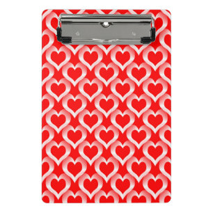 Red White Hearts Pattern Mini Clipboard