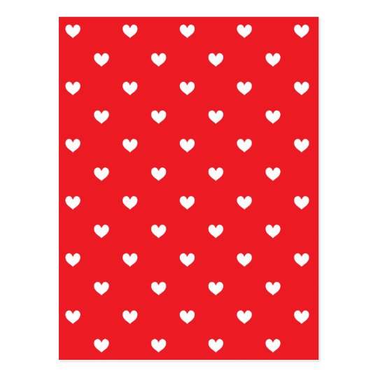 Red & White Hearts Pattern Postcard