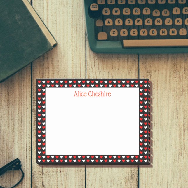 Red & White Hearts Personalized Post It Notes (Creator Uploaded)