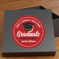 Red White High School Graduate Custom Graduation