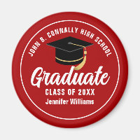 Red White High School Graduate Custom Graduation