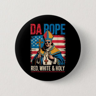 Red White Holy Da Pope From America Chicago Pope L 2 Inch Round Button
