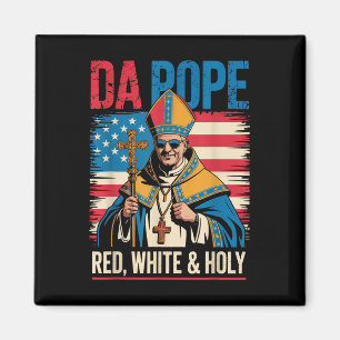 Red White Holy Da Pope From America Chicago Pope L Magnet
