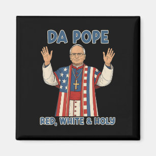 Red White Holy Da Pope From America Chicago Pope L Magnet