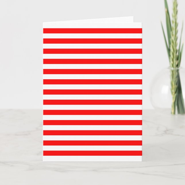 Red & White Horizontal Stripes Card (Front)