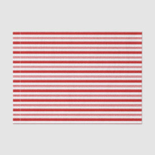 Red & White Horizontal Stripes (large scale) Tissue Paper