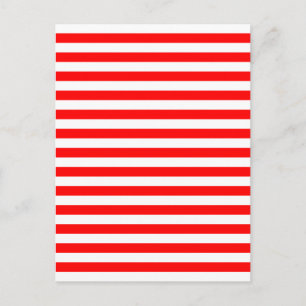 Red & White Horizontal Stripes Postcard