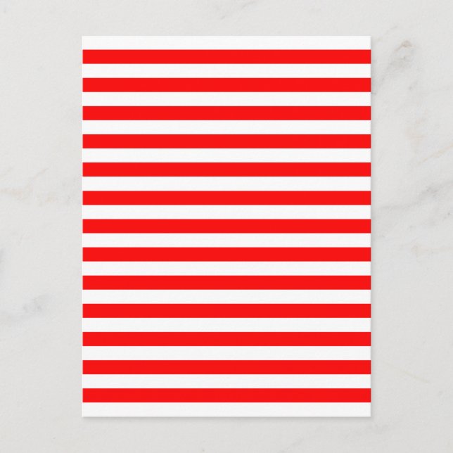 Red & White Horizontal Stripes Postcard (Front)