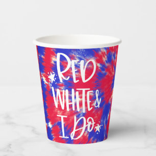 Red White I Do 4th July Bachelorette  Paper Cups