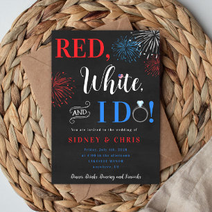 Red White & I Do 4th of July Wedding Invitation