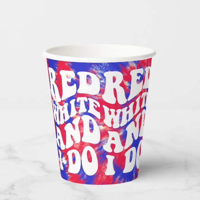 Red White I Do America Bachelorette  Paper Cups (Front)