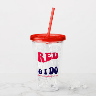 Red White I Do Retro American Bachelorette Party Acrylic Tumbler