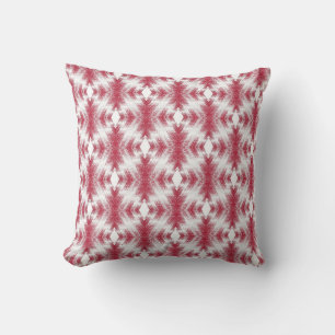 red white ikat geometric ethnic stylish throw pillow