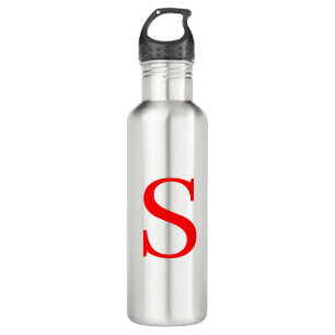 Red & White Initial Letter Monogrammed Plain 710 Ml Water Bottle