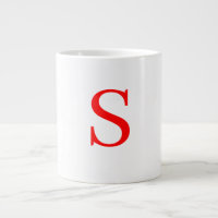 Red & White Initial Letter Monogrammed Plain