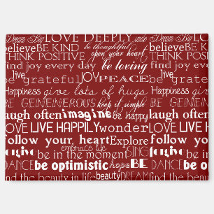 Red White Inspirational Words Christmas Magnet