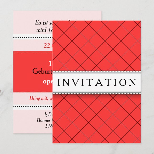 Red white invitations (Front/Back)