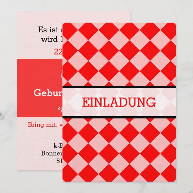 Red white invitations (Front/Back)