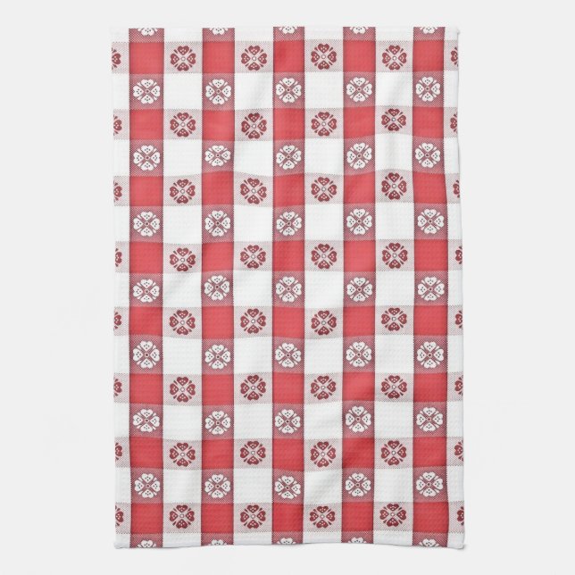 Red White Italian Tablecloth Print Napkin (Vertical)