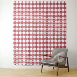 Red White Italian Tablecloth Print  Tapestry