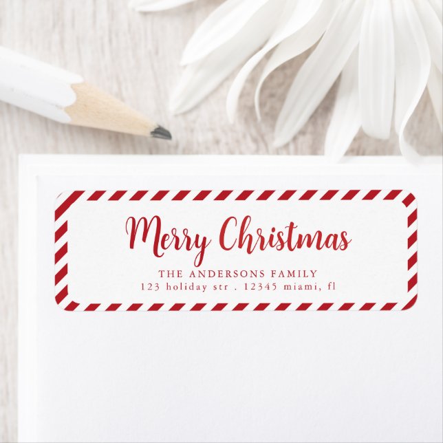 Red White Joyeux Noël rayures (En situation)