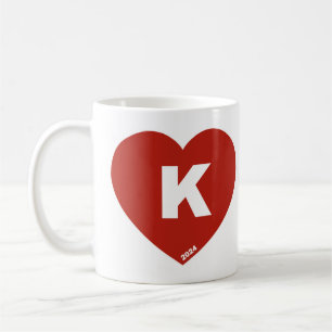 Red & White K-Heart Mug