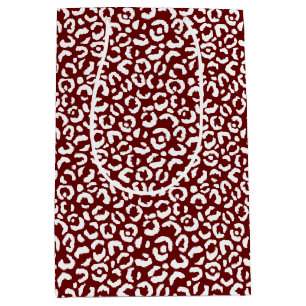 Red White Leopard Print Medium Gift Bag