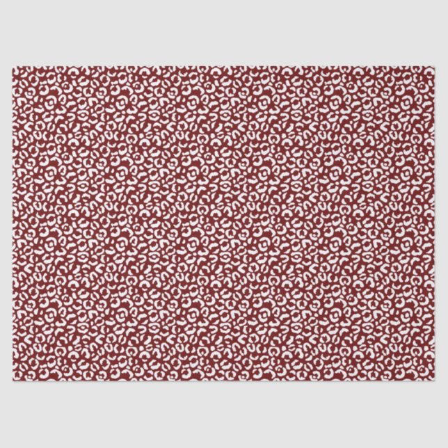 Red White Leopard Print Tissue Paper (Front)