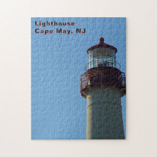 Red White Lighthouse, Cape May, NJ Jigsaw Puzzle