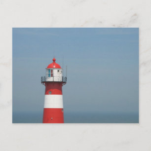 Red White Lighthouse Post Card