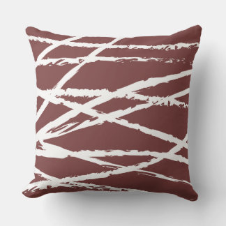 RED & WHITE LINES DESIGN Retro Throw Pillow