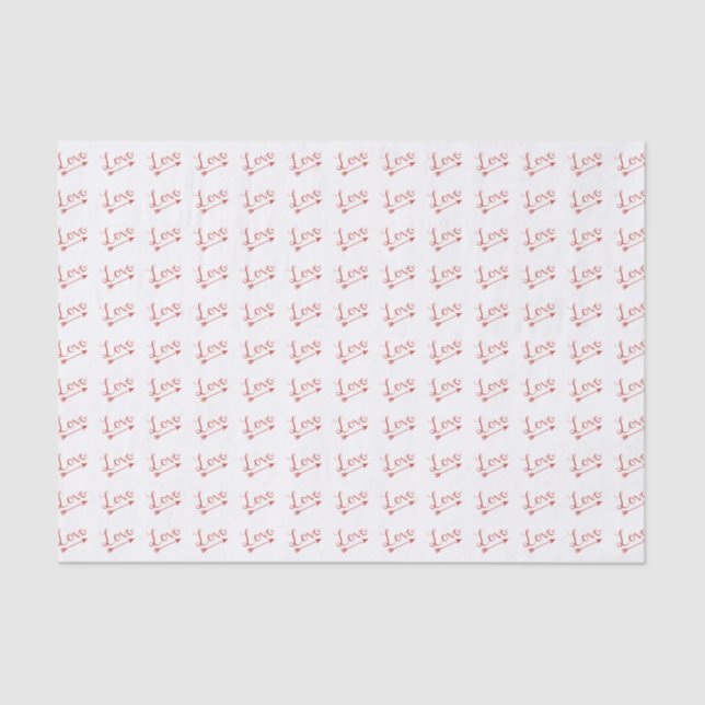 Red & White Love Arrow Valentine's Day Tissue Paper (Front)