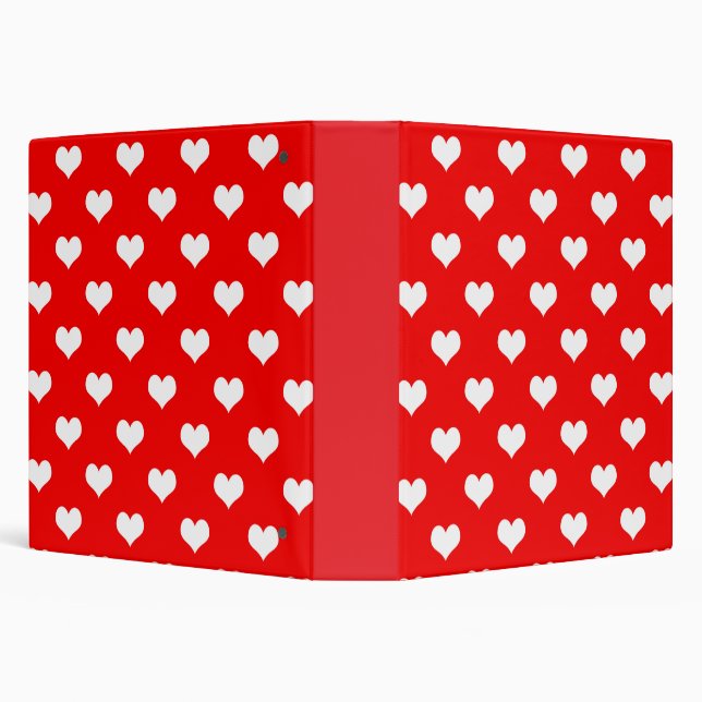 Red White Love Heart Pattern Design  Binder (Background)