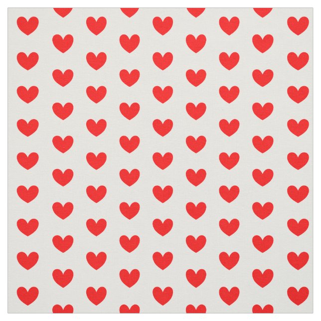 Red White Love Hearts Patterned Fabric (Swatch)