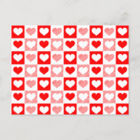 Red White Love hearts Valentine's Day 
