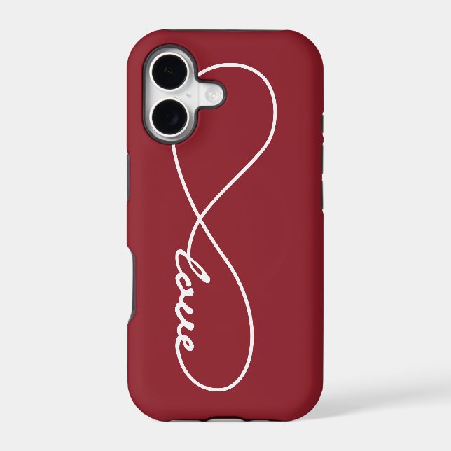 Red & White Love Infinity iPhone Case (Back)