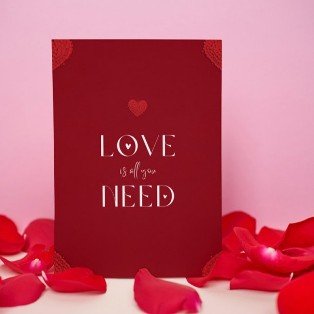 Red, White, Love Is All You Need, Romantic Invitation (Creator Uploaded)