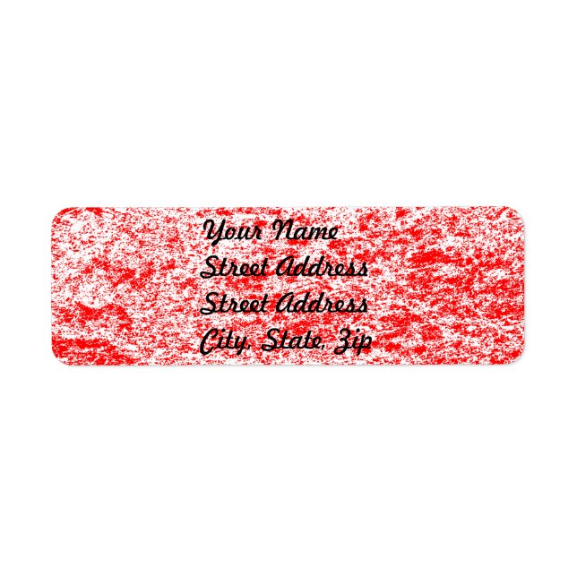 Red & White Marble Return Address Sticker (Front)